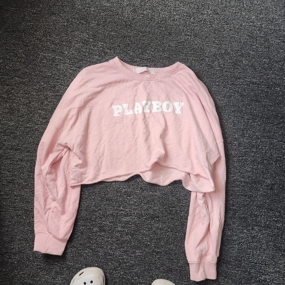 Cropped playboy sweater